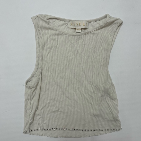 MESHKI - jewelled hem cropped tank - size XXS - Picture 1 of 4